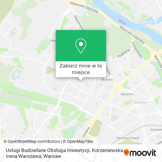 Mapa Usługi Budowlane Obsługa Inwestycji. Korzeniewska Irena Warszawa