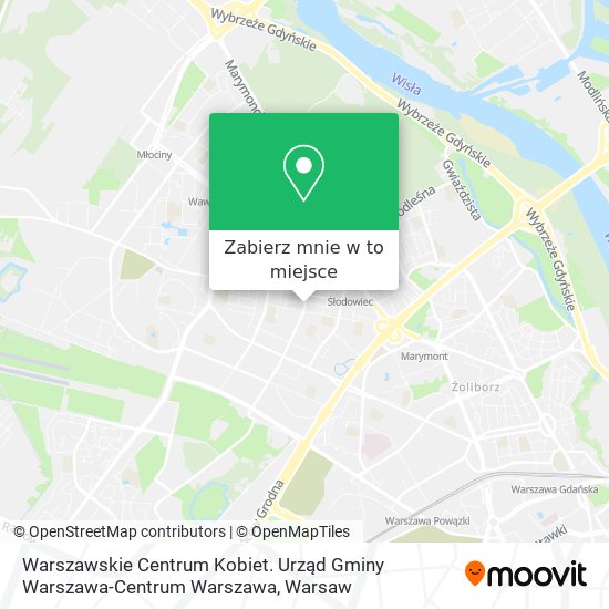 Mapa Warszawskie Centrum Kobiet. Urząd Gminy Warszawa-Centrum Warszawa