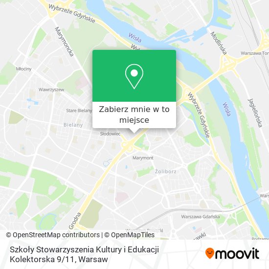 Mapa Szkoły Stowarzyszenia Kultury i Edukacji Kolektorska 9 / 11