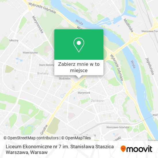 Mapa Liceum Ekonomiczne nr 7 im. Stanisława Staszica Warszawa