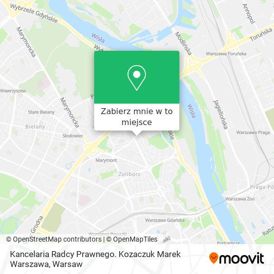 Mapa Kancelaria Radcy Prawnego. Kozaczuk Marek Warszawa