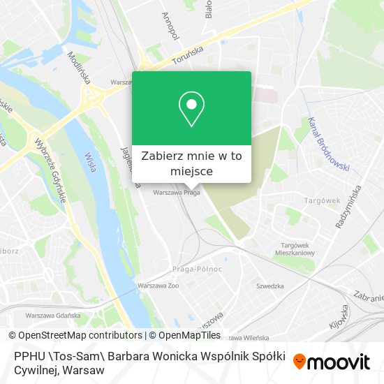 Mapa PPHU \Tos-Sam\ Barbara Wonicka Wspólnik Spółki Cywilnej