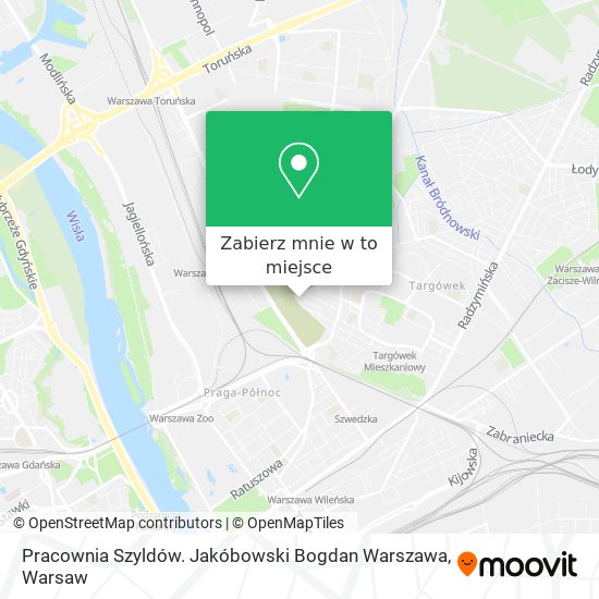 Mapa Pracownia Szyldów. Jakóbowski Bogdan Warszawa