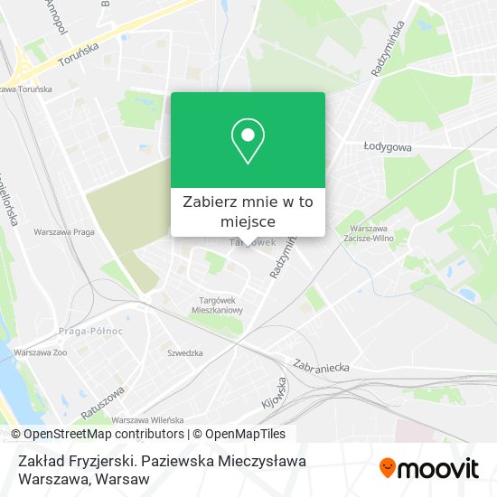 Mapa Zakład Fryzjerski. Paziewska Mieczysława Warszawa