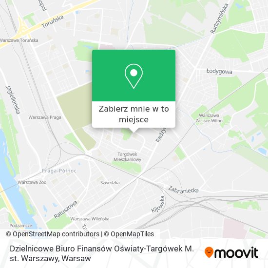 Mapa Dzielnicowe Biuro Finansów Oświaty-Targówek M. st. Warszawy