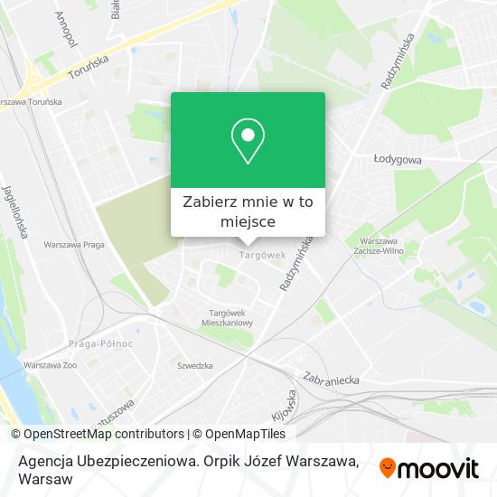 Mapa Agencja Ubezpieczeniowa. Orpik Józef Warszawa