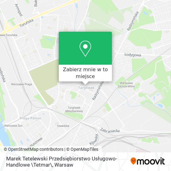 Mapa Marek Tetelewski Przedsiębiorstwo Usługowo-Handlowe \Tetmar\