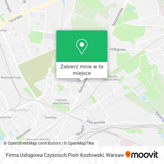 Mapa Firma Usługowa Czyścioch Piotr Kozłowski