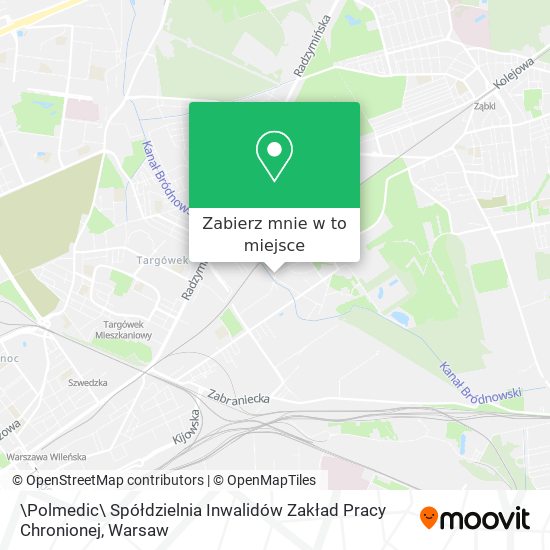 Mapa \Polmedic\ Spółdzielnia Inwalidów Zakład Pracy Chronionej