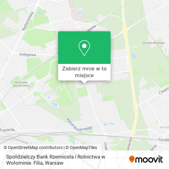 Mapa Spółdzielczy Bank Rzemiosła i Rolnictwa w Wołominie. Filia