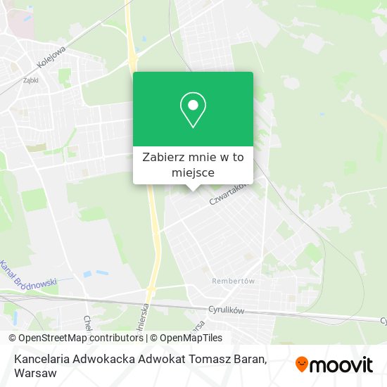 Mapa Kancelaria Adwokacka Adwokat Tomasz Baran