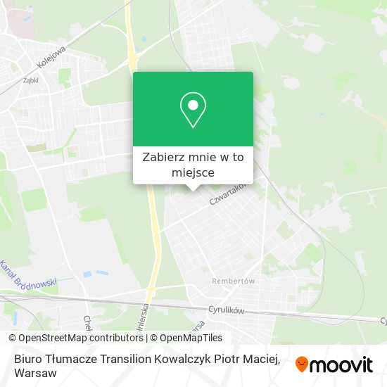 Mapa Biuro Tłumacze Transilion Kowalczyk Piotr Maciej