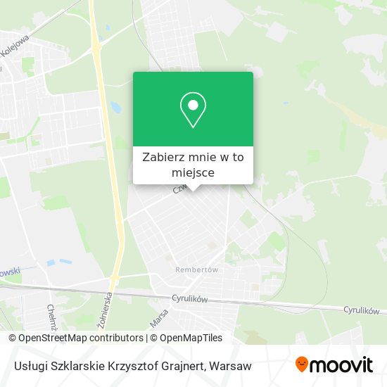 Mapa Usługi Szklarskie Krzysztof Grajnert