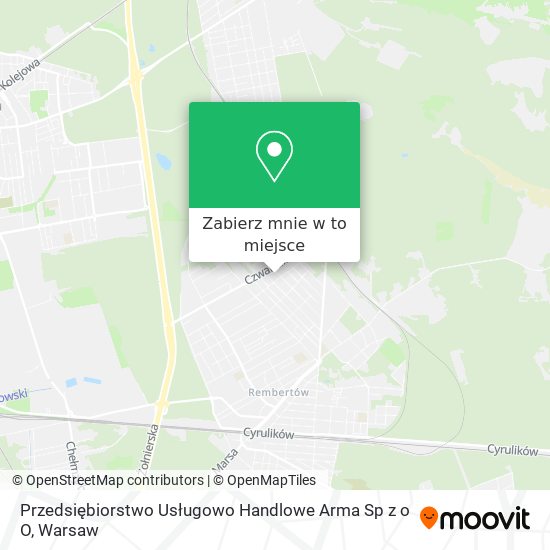 Mapa Przedsiębiorstwo Usługowo Handlowe Arma Sp z o O