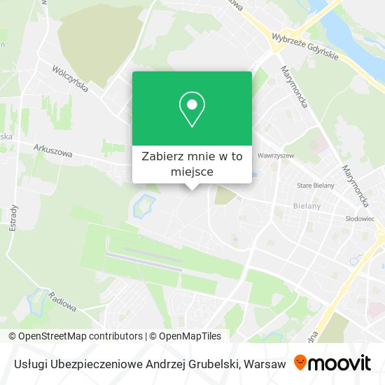 Mapa Usługi Ubezpieczeniowe Andrzej Grubelski