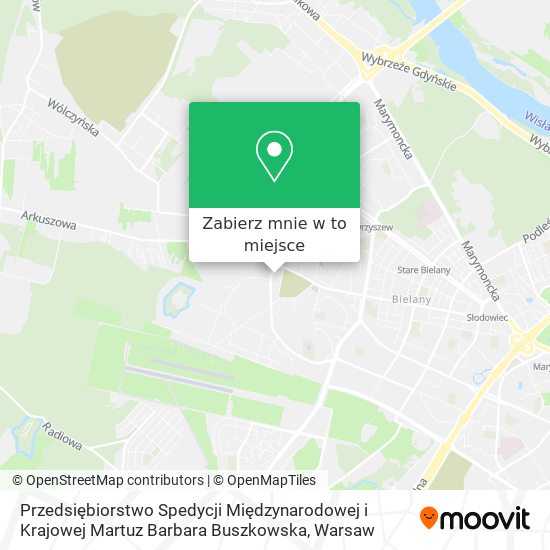 Mapa Przedsiębiorstwo Spedycji Międzynarodowej i Krajowej Martuz Barbara Buszkowska