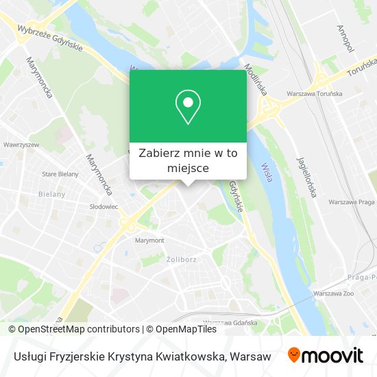 Mapa Usługi Fryzjerskie Krystyna Kwiatkowska