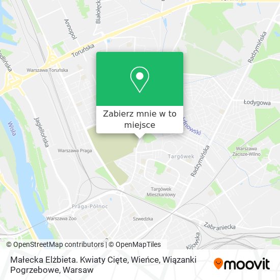 Mapa Małecka Elżbieta. Kwiaty Cięte, Wieńce, Wiązanki Pogrzebowe