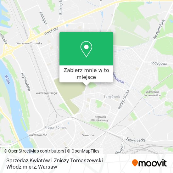 Mapa Sprzedaż Kwiatów i Zniczy Tomaszewski Włodzimierz