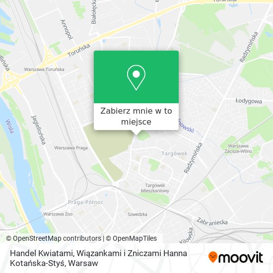 Mapa Handel Kwiatami, Wiązankami i Zniczami Hanna Kotańska-Styś