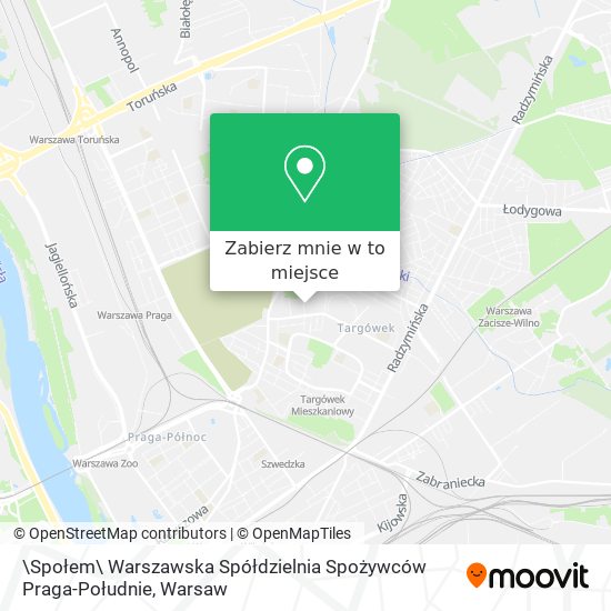 Mapa \Społem\ Warszawska Spółdzielnia Spożywców Praga-Południe