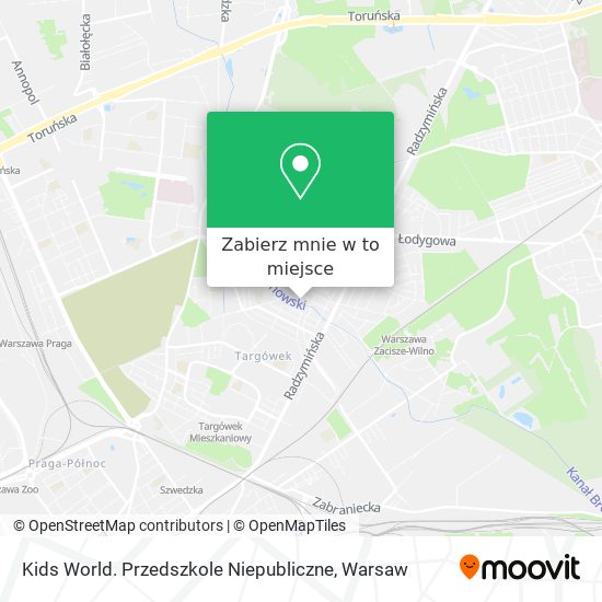 Mapa Kids World. Przedszkole Niepubliczne