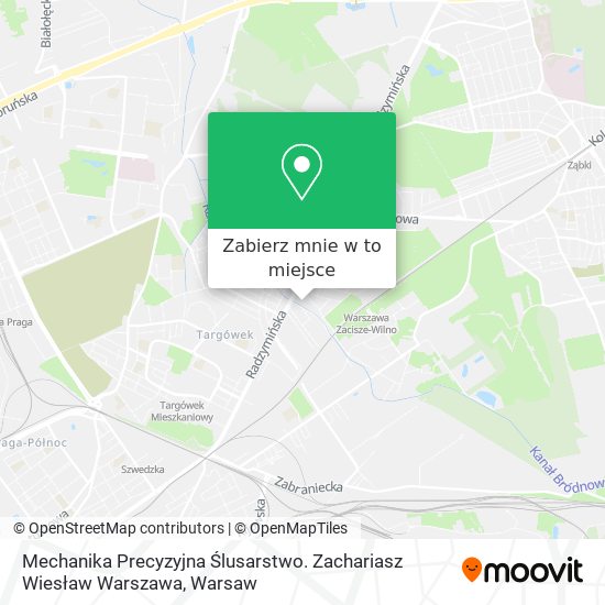 Mapa Mechanika Precyzyjna Ślusarstwo. Zachariasz Wiesław Warszawa