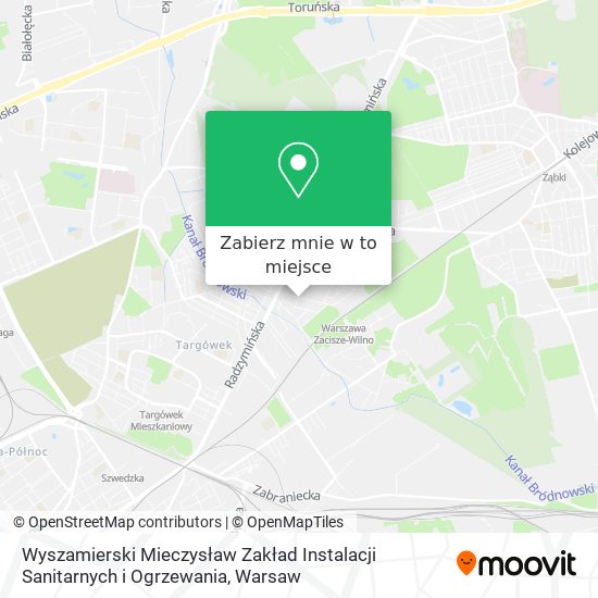 Mapa Wyszamierski Mieczysław Zakład Instalacji Sanitarnych i Ogrzewania