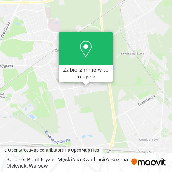 Mapa Barber's Point Fryzjer Męski \na Kwadracie\ Bożena Oleksiak