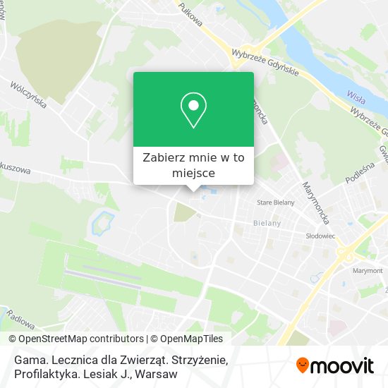 Mapa Gama. Lecznica dla Zwierząt. Strzyżenie, Profilaktyka. Lesiak J.