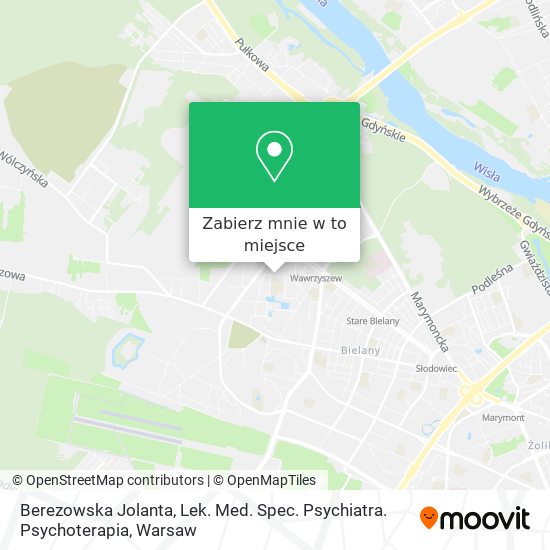 Mapa Berezowska Jolanta, Lek. Med. Spec. Psychiatra. Psychoterapia