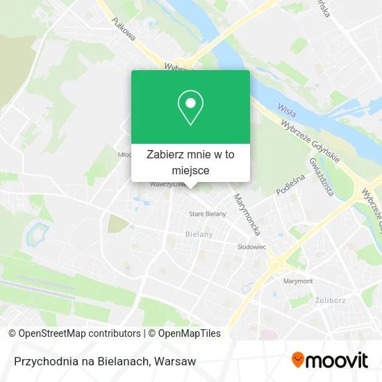 Mapa Przychodnia na Bielanach