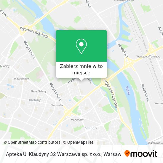 Mapa Apteka Ul Klaudyny 32 Warszawa sp. z o.o.