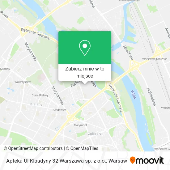 Mapa Apteka Ul Klaudyny 32 Warszawa sp. z o.o.