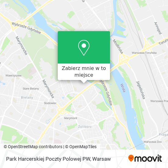 Mapa Park Harcerskiej Poczty Polowej PW