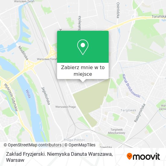 Mapa Zakład Fryzjerski. Niemyska Danuta Warszawa