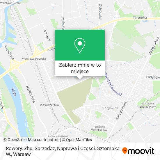 Mapa Rowery. Zhu. Sprzedaż, Naprawa i Części. Sztompka W.