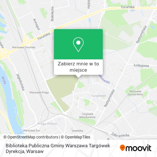 Mapa Biblioteka Publiczna Gminy Warszawa Targówek Dyrekcja