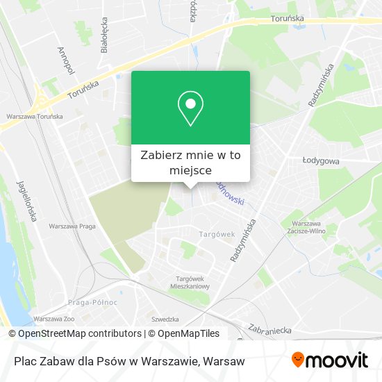 Mapa Plac Zabaw dla Psów w Warszawie