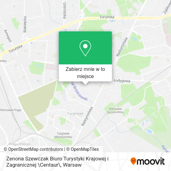 Mapa Zenona Szewczak Biuro Turystyki Krajowej i Zagranicznej \Centaur\