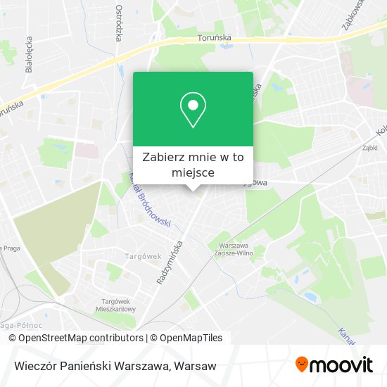 Mapa Wieczór Panieński Warszawa