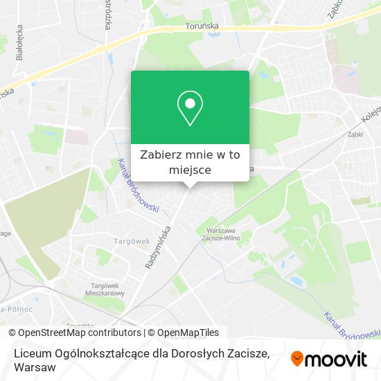 Mapa Liceum Ogólnokształcące dla Dorosłych Zacisze