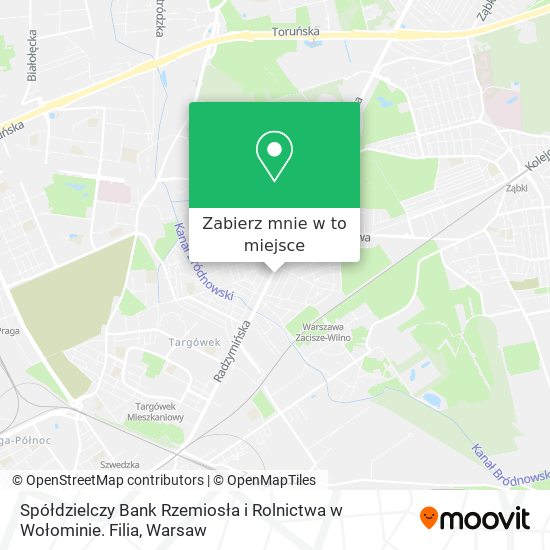 Mapa Spółdzielczy Bank Rzemiosła i Rolnictwa w Wołominie. Filia