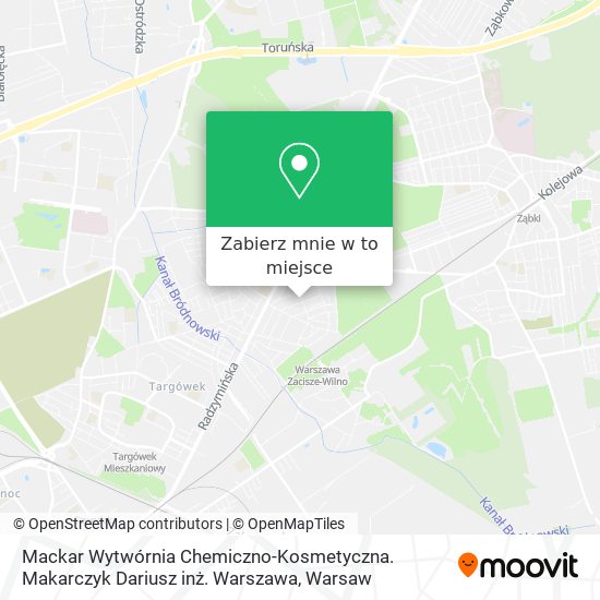 Mapa Mackar Wytwórnia Chemiczno-Kosmetyczna. Makarczyk Dariusz inż. Warszawa