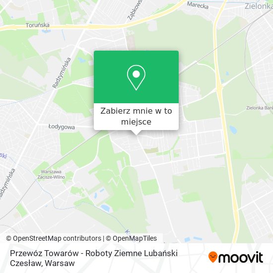 Mapa Przewóz Towarów - Roboty Ziemne Lubański Czesław