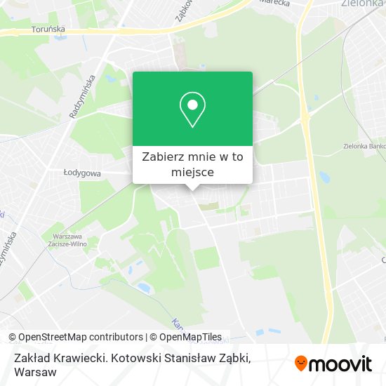 Mapa Zakład Krawiecki. Kotowski Stanisław Ząbki