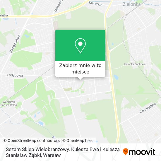 Mapa Sezam Sklep Wielobranżowy. Kulesza Ewa i Kulesza Stanisław Ząbki