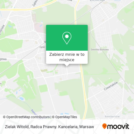 Mapa Zielak Witold, Radca Prawny. Kancelaria