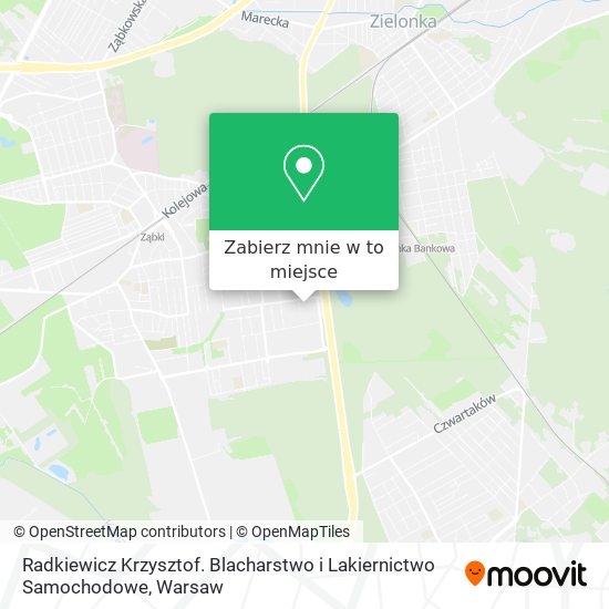 Mapa Radkiewicz Krzysztof. Blacharstwo i Lakiernictwo Samochodowe