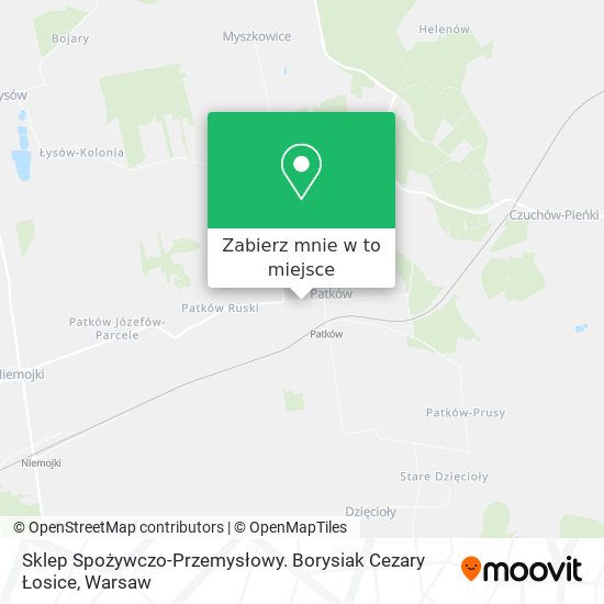 Mapa Sklep Spożywczo-Przemysłowy. Borysiak Cezary Łosice